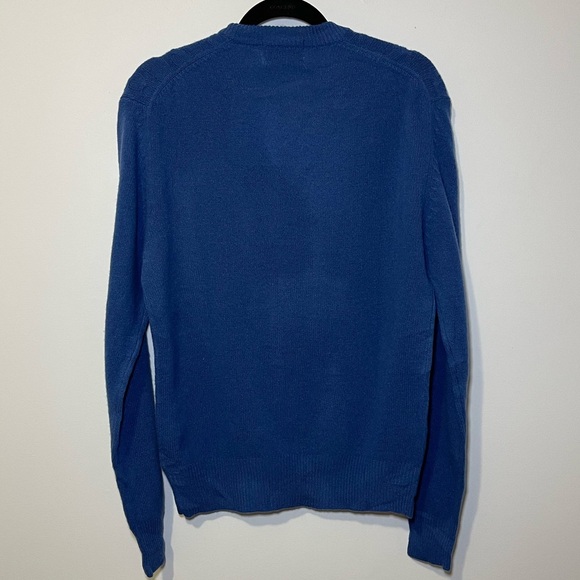 Avant Garde NWT vintage 100% lambs wool blue cable knit pull over sweater in XL - Picture 6 of 7